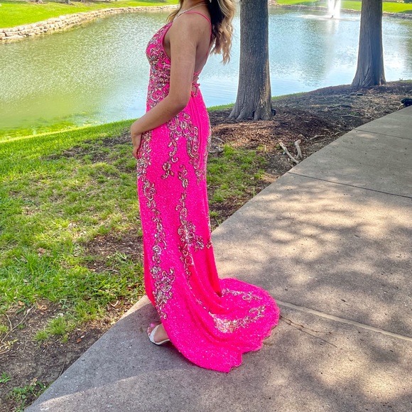 Primavera size 0 pink sequined dress for prom. Perfect condition, worn once. - Picture 1 of 12